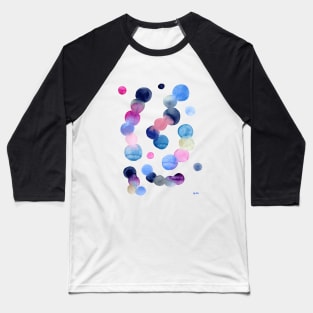 Modern Watercolor Bubbles Baseball T-Shirt